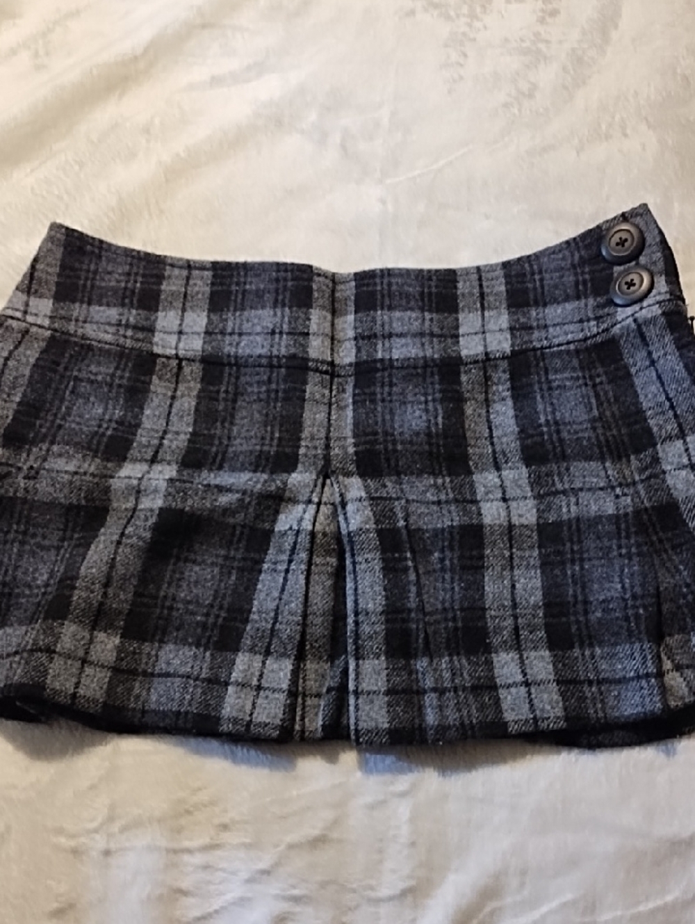 American Eagle Outfitters Black And Grey Plaid Mini Skirt